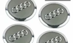 4 tappi audi 69mm coprimozzo cerchi lega a3 a4 a5 a6 rs4 q3 q5 s4 originali