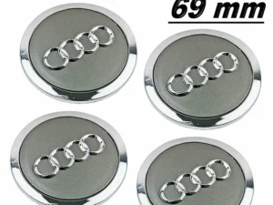 4 tappi audi 69mm coprimozzo cerchi lega a3 a4 a5 a6 rs4 q3 q5 s4 originali