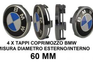 set 4 coprimozzi bmw f45 f46 f48 g30 diametro 60mm originali