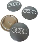set 4 tappi borchie audi 68mm coprimozzo cerchi lega a3 a4 a5 a6 rs3 q3 q5 q7 originali
