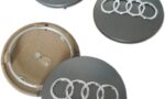 set 4 tappi borchie audi 68mm coprimozzo cerchi lega a3 a4 a5 a6 rs3 q3 q5 q7 originali