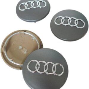 set 4 tappi borchie audi 68mm coprimozzo cerchi lega a3 a4 a5 a6 rs3 q3 q5 q7 originali