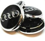 set 4 tappi coprimozzo neri originali per audi q7 q5 q3 a3 a4 a5 borchie cerchi in lega 77mm