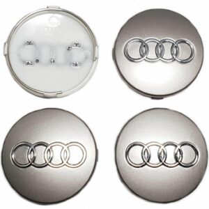 set 4 tappi coprimozzi 60mm originali audi a1 a3 a4 a5 a6 q3 q5 tt