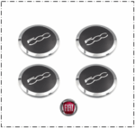 set 4coprimozzi fiat 500/l  cerchi lega formato originale
