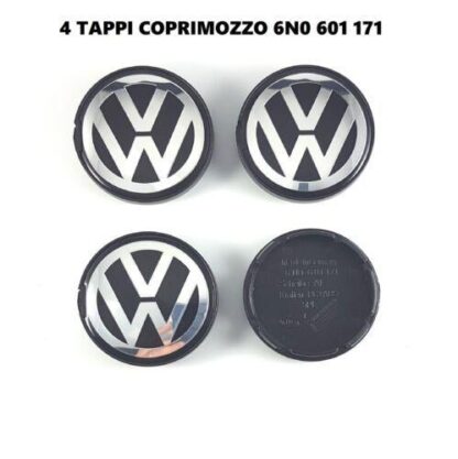 set 4 coprimozzi tappi originali ruota volkswagen 55mm diametro esterno