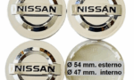 set 4 pezzi nissan 54 mm grigio argento