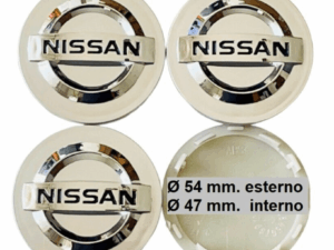 set 4 pezzi nissan 54 mm grigio argento
