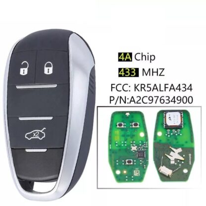 CHIAVE COMPLETA DI TELECOMANDO CHIP ALFA ROMEO KEYLESS 433