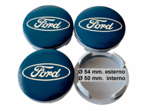 4 tappi coprimozzo blu per ford 54mm festa focus mondeo ford c-max cerchi lega