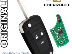 chiave con telecomando completa di chip lama stretta a scatto 3 tasti chevrolet originale IEA