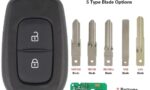 chiave completa di telecomando 2 tasti  lama fissa pcf7961m lama laterale originale