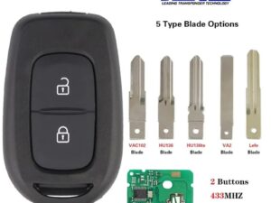 chiave completa di telecomando 2 tasti  lama fissa pcf7961m lama laterale originale