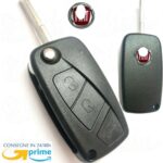 Guscio fiat originale IAE 3 tasti nero con logo rosso batteria vano laterale