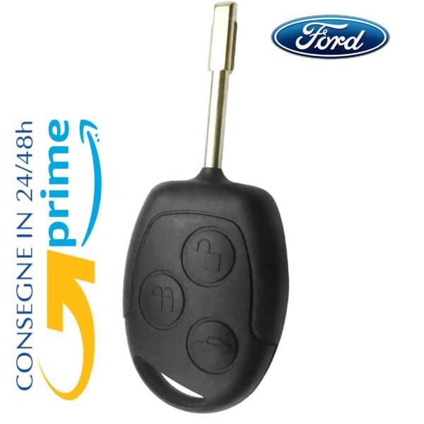 guscio cover 3 tasti diviso in due per ford con lama a chiodo nero originale IEA