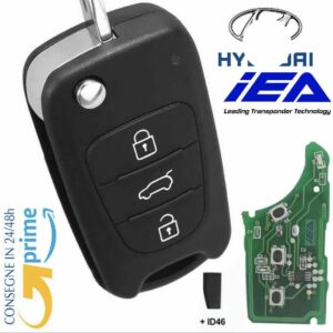 CHIAVE ORIGINALE IEA COMPLETA CHIP 3T TELECOMANDO PER HYUNDAI I20 / 2013