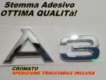 stemma targhetta scritta logo fregio audi a3 baule posteriore argento lucido alta qualità