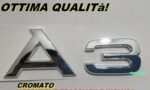 stemma targhetta scritta logo fregio audi a3 baule posteriore argento lucido alta qualità