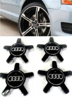 set 4 pezzi tappi neri copri mozzi copri bulloni ragno audi 135 mm a1 a3 A4 a5 a6 q3 q5 q7 tt