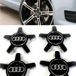 set 4 pezzi tappi neri copri mozzi copri bulloni ragno audi 135 mm a1 a3 A4 a5 a6 q3 q5 q7 tt