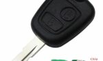 telecomando completo di chip pcf7961 2 tasti peugeot citroen lama fissa larga
