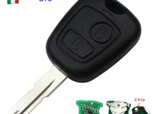 Telecomando completo di chip pcf7936 2 tasti Peugeot 106 lama fissa larga