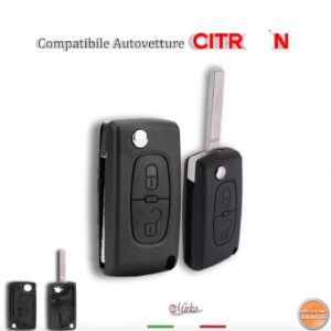 telecomando completo di chip elettronica 2 tasti originale IEA citroen C3