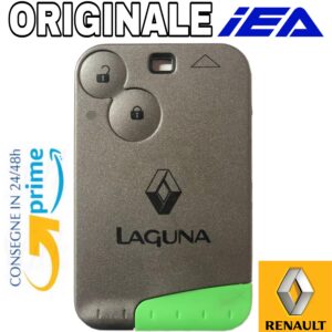 telecomando chiave completo di chip a scheda 2 tasti renault laguna grigio verde