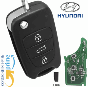 CHIAVE COMPLETA ORIGINALE IEA CHIP 3 TASTI TELECOMANDO PER HYUNDAI IX35 / 2010 433mhz New Version