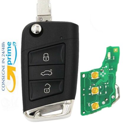TELECOMANDO ORIGINALE IEA COMPLETA DI ELETTRONICA E CHIP PER VOLKSWAGEN GOLF 7 / 2018 NO KEYLESS