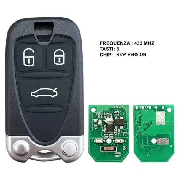 Telecomando completo di chip originale IEA 3 tasti Alfa 159 / Versione 2007