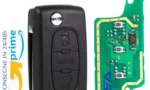 telecomando completo di chip elettronica 3 tasti originale IEA per Citroen C3 2017